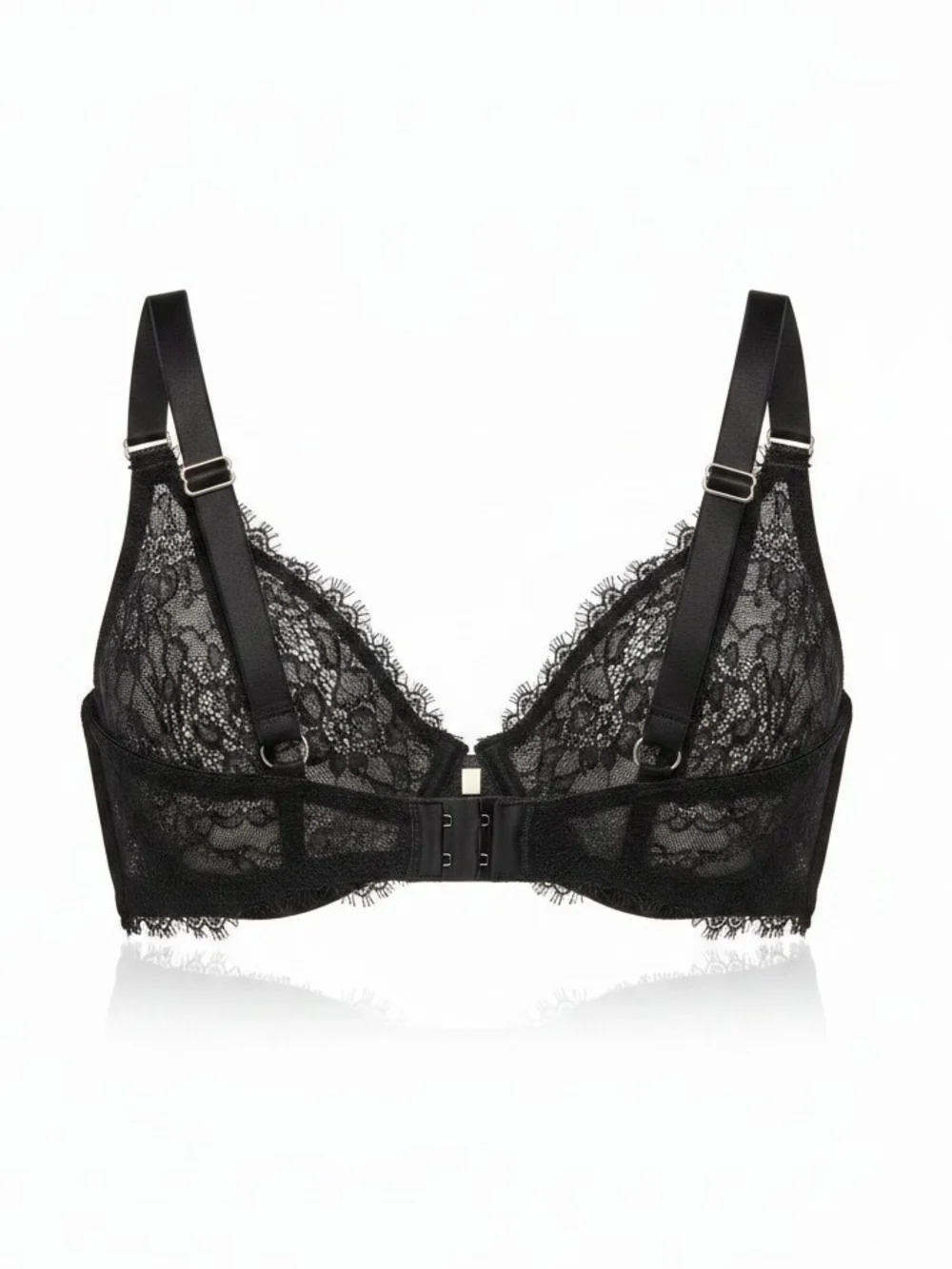 Lace Plunge Bralette - Black